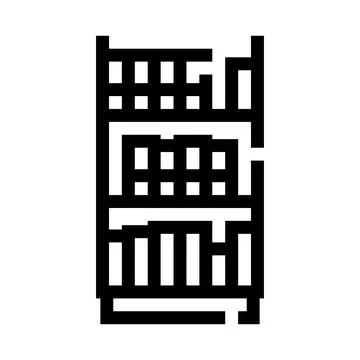 Bookshelf line icon representing knowledge and education Illustrazione stock