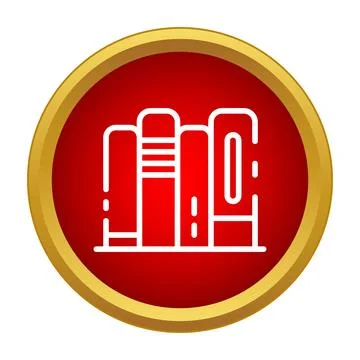 Bookshelf line icon symbolizing learning and knowledge 스톡 일러스트