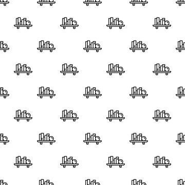 Bookshelf line pattern with books and sphere Stock Illustration