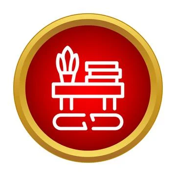 Bookshelf with plant and knowledge icon Stock Illustration