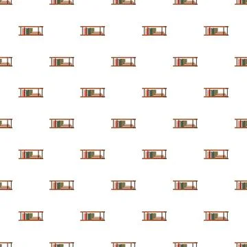 Bookshelf seamless pattern displaying education and knowledge concept Stock Illustration