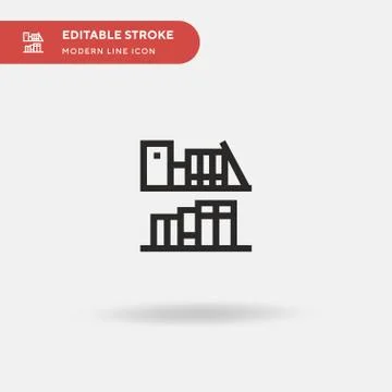 Bookshelf Simple vector icon. Illustration symbol design template for web mob Stock Illustration