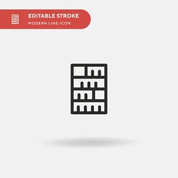 Bookshelf Simple vector icon. Illustration symbol design template for web mob Stock Illustration