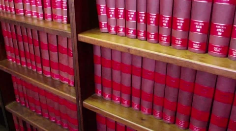 Bookshelf with uniform books Stock Footage 51486400