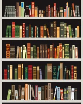 Bookshelf vector illustration Stock Illustration