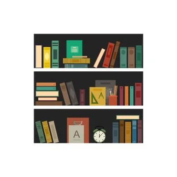 Bookshelf on white background. Stock Illustration