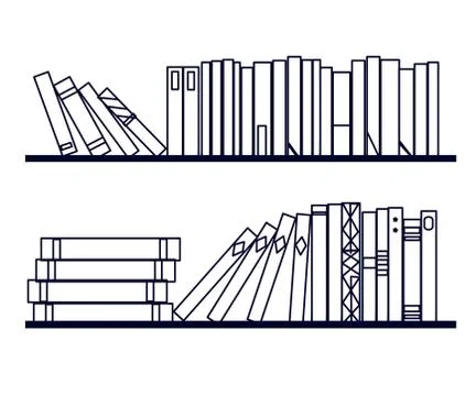 Bookshelf on a white background. Stock Illustration