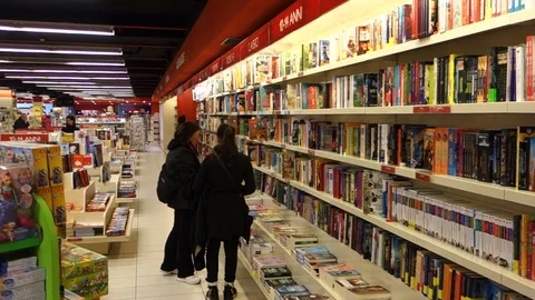 Bookshop interior Video stock 69860592