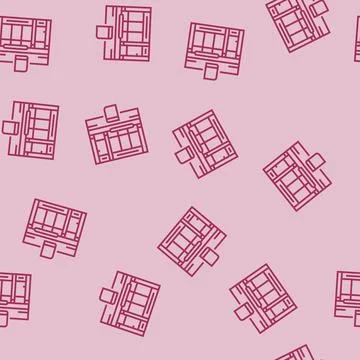 Bookshop shop line seamless pattern Stock Illustration
