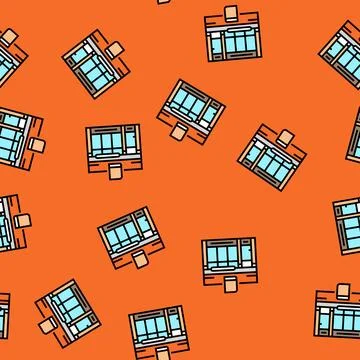 Bookshop shop vector seamless pattern Stock Illustration