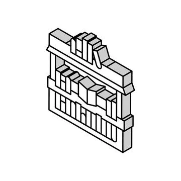 Bookstall shop isometric icon vector illustration Stock Illustration