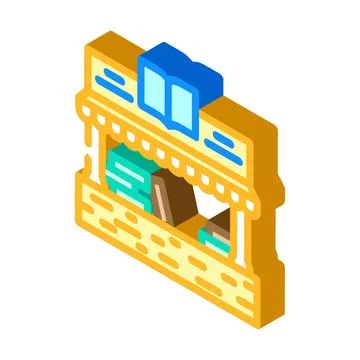 Bookstall shop isometric icon vector illustration Stock Illustration