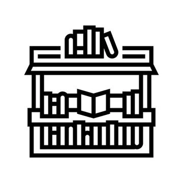 Bookstall shop line icon vector illustration Stock Illustration