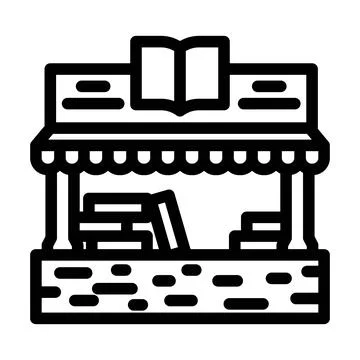 Bookstall shop line icon vector illustration Stock Illustration