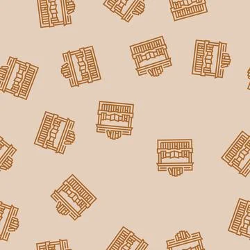 Bookstall shop line seamless pattern Stock Illustration