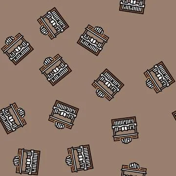 Bookstall shop vector seamless pattern Stock Illustration
