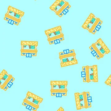 Bookstall shop vector seamless pattern Stock Illustration