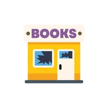 Bookstore with broken windows after a robbery, looting or vandalism Stock Illustration
