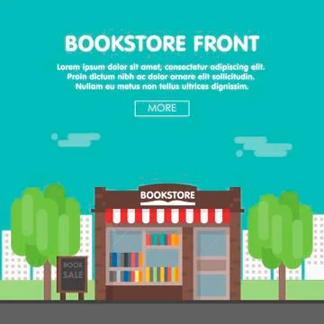 Bookstore Front Vector Illustration Stock Illustration