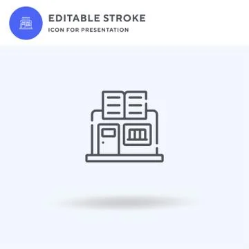 Bookstore icon vector, filled flat sign, solid pictogram isolated on white, l Illustrazione stock