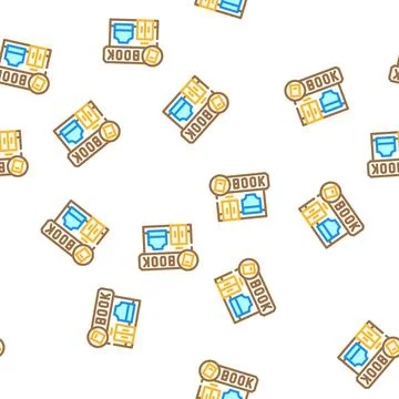 Bookstore shop vector seamless pattern Illustrazione stock