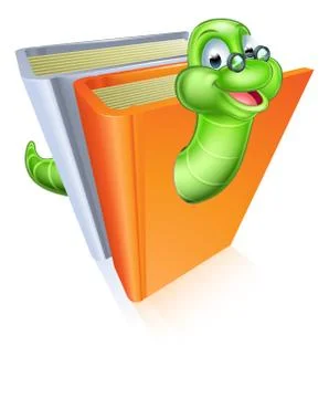 Bookworm cartoon Stock Illustration