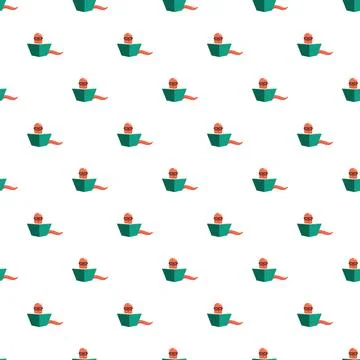Bookworm characters reading learning seamless pattern Illustrazione stock