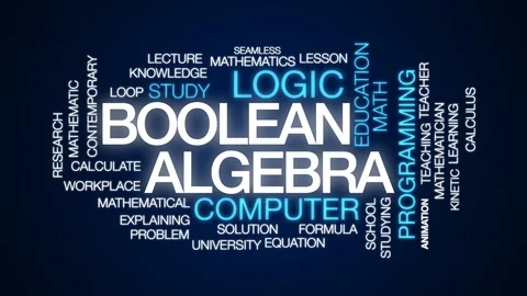 Boolean algebra animated word cloud. Kin... | Stock Video | Pond5