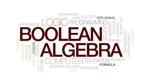 Boolean algebra animated word cloud. Kinetic typography. Vídeo Stock 117601850