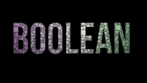 Boolean Algebra Pixelated Text Transforming Looping Squares With Glitch Effec Vídeo Stock 113881531