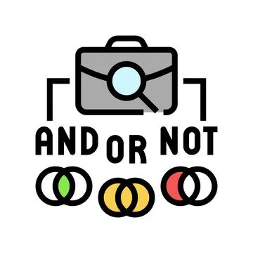 Boolean search recruitment business work job color icon vector illustration Illustrazione stock