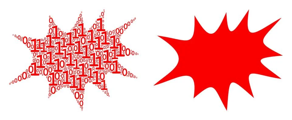 Boom Bang Collage of Binary Digits 스톡 일러스트