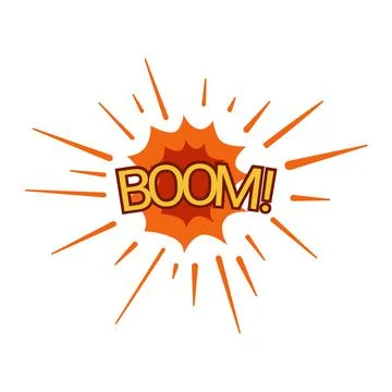 Boom bang. Comic speech bubble. Cartoon style. Vector. Stock Illustration