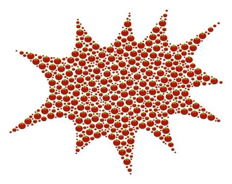 Boom Bang Composition of Tomato Stock Illustration