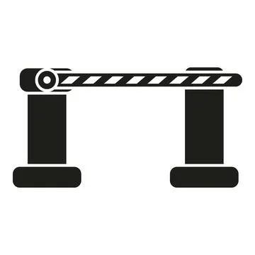 Boom barrier gate closed representing restricted access icon Ilustração Stock