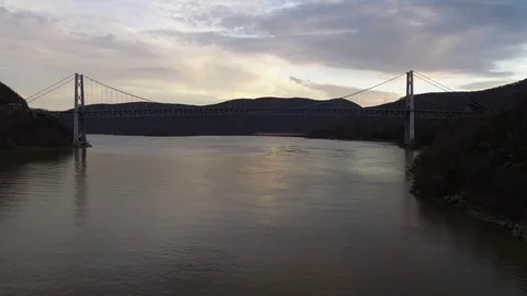 Boom Up Bear Mountain Bridge Stock Footage 74088748