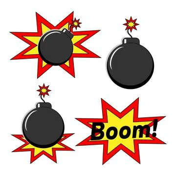 Boom bomb blast comic pop art retro style. Terrorism is a danger of destructi Stock Illustration