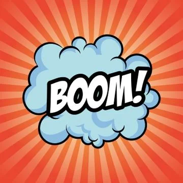 Boom bomb cloud striped explosion icon. Vector graphic Stock Illustration