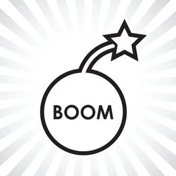 Boom bomb icon Stock Illustration
