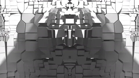 Boom Boom Explosion Breaking Wall 3D multiple short clips Stock Footage 150176008