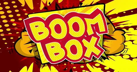 Boom Box. Comic Book red yellow text Stock Footage 170680226