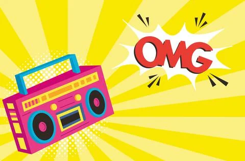 Boom box radio patch Ilustración de archivo