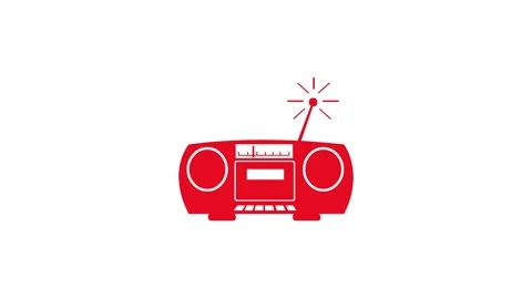 Boom box shape icon animation on white background Stock Footage 289551451