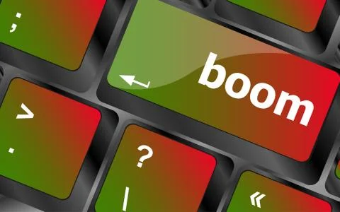 Boom button on computer pc keyboard key Stock Illustration