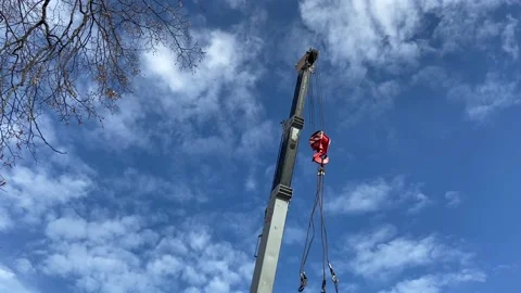 The boom of the cargo crane against the background Stock Footage 236038351