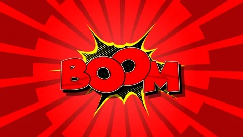 Boom Cartoon Text  Stock Footage 213306629
