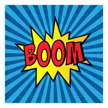 Boom. Comic book explosion. blue vector illustration Illustrazione stock
