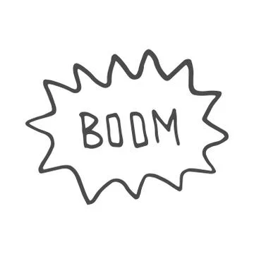Boom. Comic book explosion.hand draw vector illustration. Doodle Stock Illustration