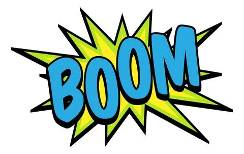 BOOM Comic Book Pop Art Starburst Burst Graphic Stock Illustration