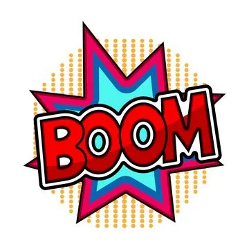 Boom comic book sound effect pop art Stock Illustration